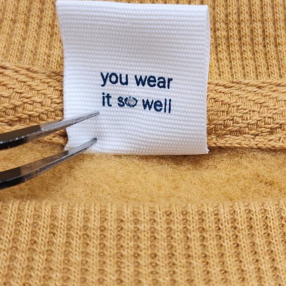 Old Navy Sweatshirt Womens L Tan Crew Neck Bring It Metallic Graphic Pullover - Picture 5 of 10